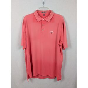 Peter Millar Summer Comfort E4 Polo Shirt Embroidered Pink Men's Size XL
